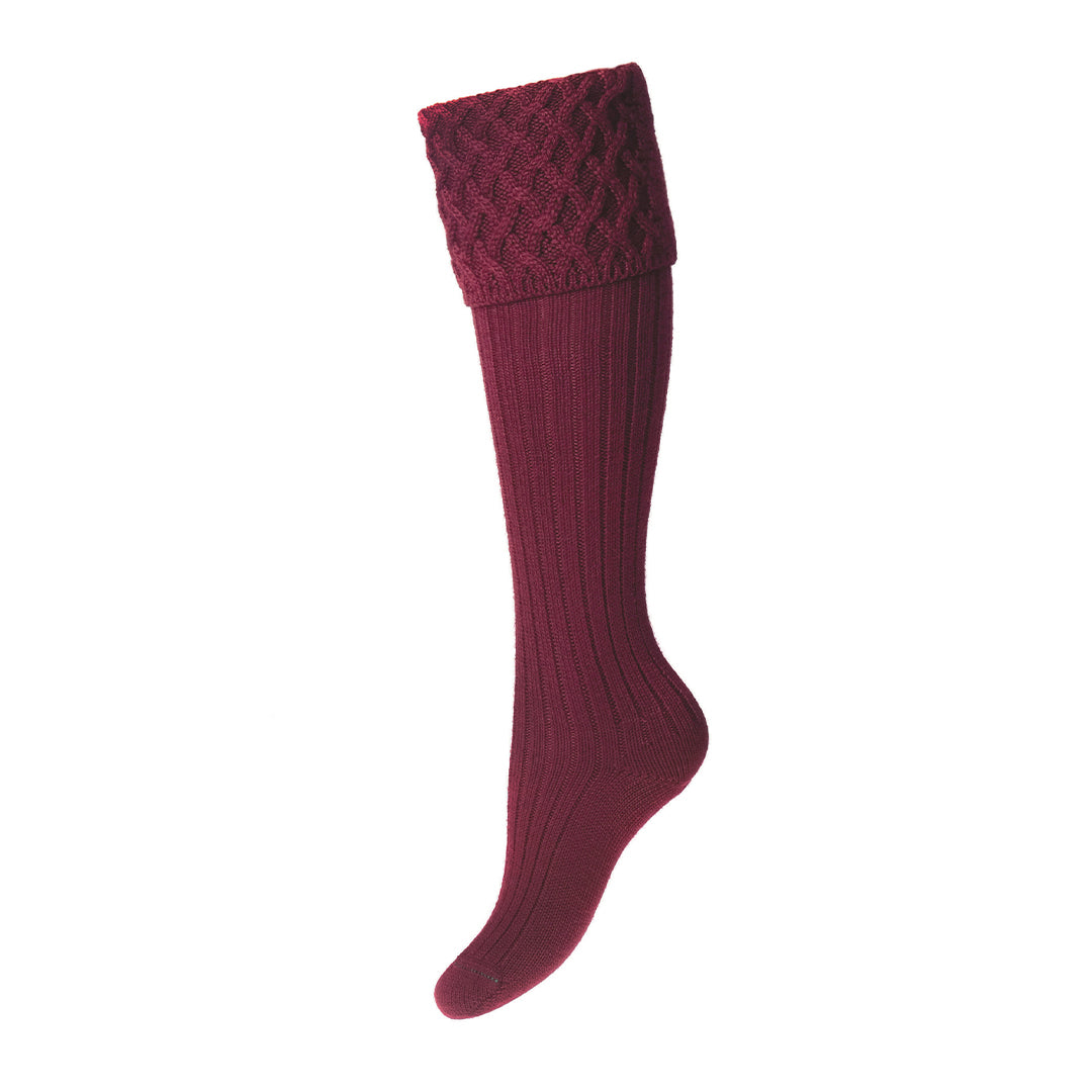 Lady Rannoch Socks - Burgundy by House of Cheviot Accessories House of Cheviot   
