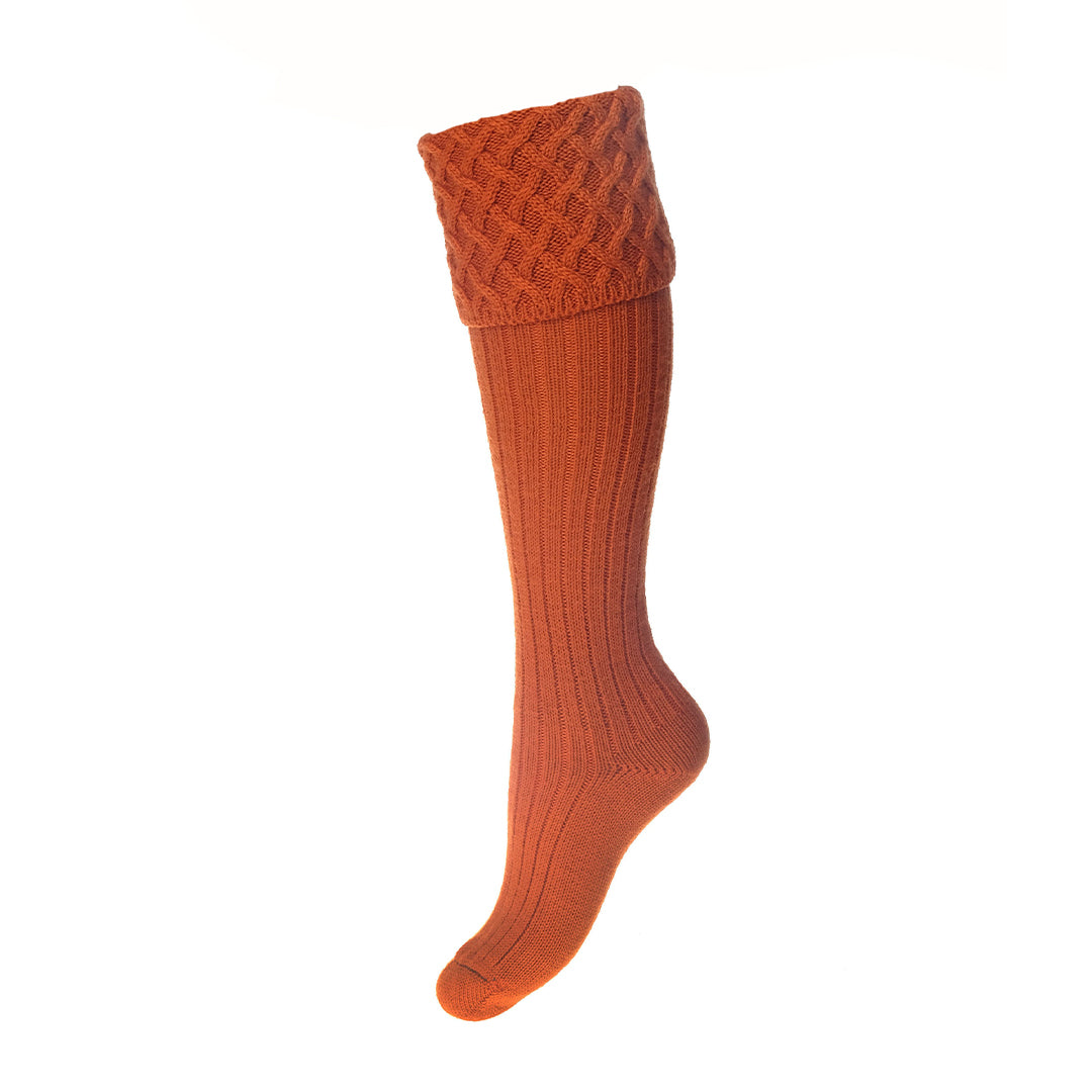 Lady Rannoch Socks - Burnt Orange by House of Cheviot Accessories House of Cheviot   
