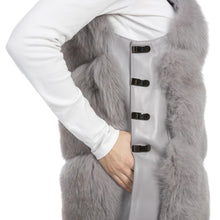 Fox Fur Gilet Light Grey by Jayley Waistcoats & Gilets Jayley   