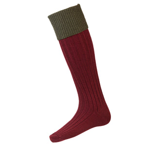 Lomond Sock - Burgundy/Spruce by House of Cheviot Accessories House of Cheviot   
