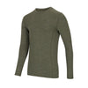 Merino Wool Crew Neck Long Sleeve Base Layer - Green by Hoggs of Fife