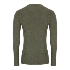 Merino Wool Crew Neck Long Sleeve Base Layer - Green by Hoggs of Fife Shirts Hoggs of Fife   