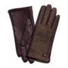 Ladies Harris Tweed/Leather Country Gloves Merlot by Failsworth