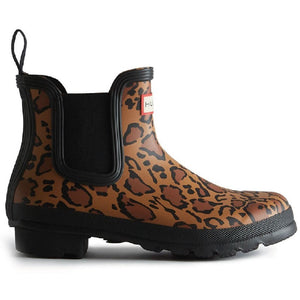 Original Leopard Print Chelsea Boot - Rich Tan/Saddle/Black by Hunter Footwear Hunter   