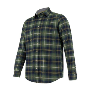 Pitmedden LS Flannel Check Shirt - Green Check by Hoggs of Fife Shirts Hoggs of Fife   