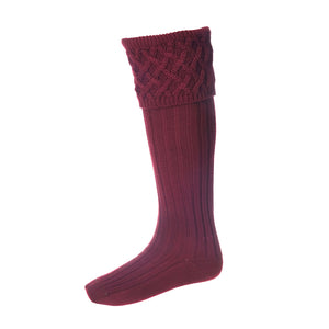 Rannoch Socks - Burgundy by House of Cheviot Accessories House of Cheviot   