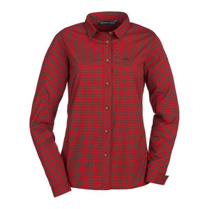 Sergia Stretch Blouse - Brown/Red Check by Blaser Shirts Blaser   