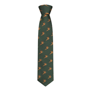 100% Silk Woven Pheasant Tie - Green by Hoggs of Fife Accessories Hoggs of Fife   