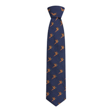 100% Silk Woven Pheasant Tie - Navy by Hoggs of Fife Accessories Hoggs of Fife   