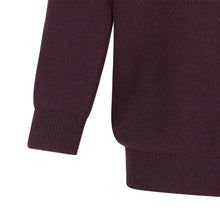 Stonehaven Crew Neck Cable Pullover - Sangria by Hoggs of Fife Knitwear Hoggs Of Fife   
