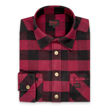 Tentsmuir Heavyweight Flannel Shirt - Red/Black Check by Hoggs of Fife Shirts Hoggs of Fife   