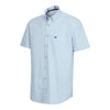 Tolsta S/S Cotton Stretch Plain Shirt - Blue by Hoggs of Fife