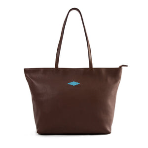 Trapecio Tote Bag - Brown/Turquoise by Pampeano Accessories Pampeano   