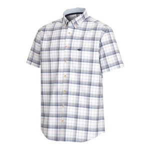 Tresness S/S Cotton Stretch Check Shirt - Blue Check by Hoggs of Fife Shirts Hoggs of Fife   