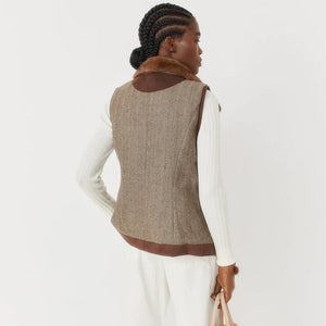 Tweed Mink Gilet by Jayley Waistcoats & Gilets Jayley   