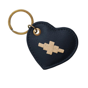 Vida Heart Keyring - Navy/Cream by Pampeano Accessories Pampeano   