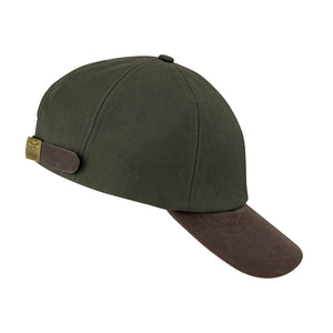 Waxed Baseball Cap - Olive by Hoggs of Fife Accessories Hoggs of Fife   