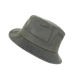 Waxed Bush Hat - Dark Olive by Hoggs of Fife Accessories Hoggs of Fife   