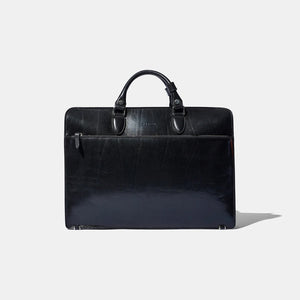 Zip Briefcase - Black Leather by Baron Accessories Baron   