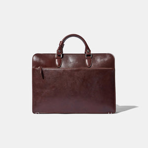 Zip Briefcase - Brown Leather by Baron Accessories Baron   