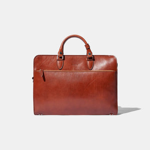 Zip Briefcase - Cognac Leather by Baron Accessories Baron   