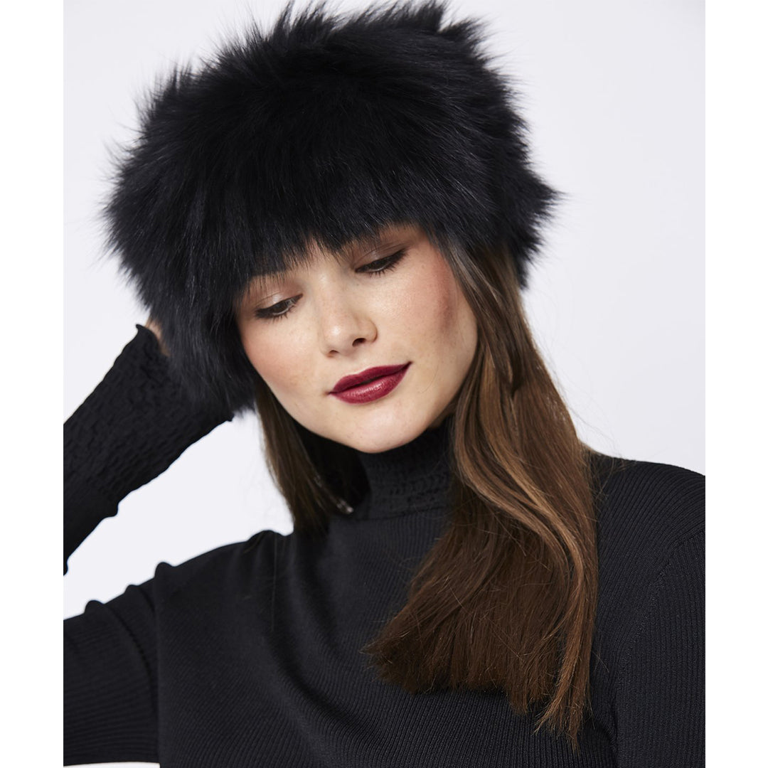 Fox Fur Headband Black by Jayley Accessories Jayley   