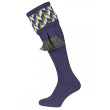 Harlequin Sock St Andrews Blue + Garter Ties by House of Cheviot Accessories House of Cheviot   